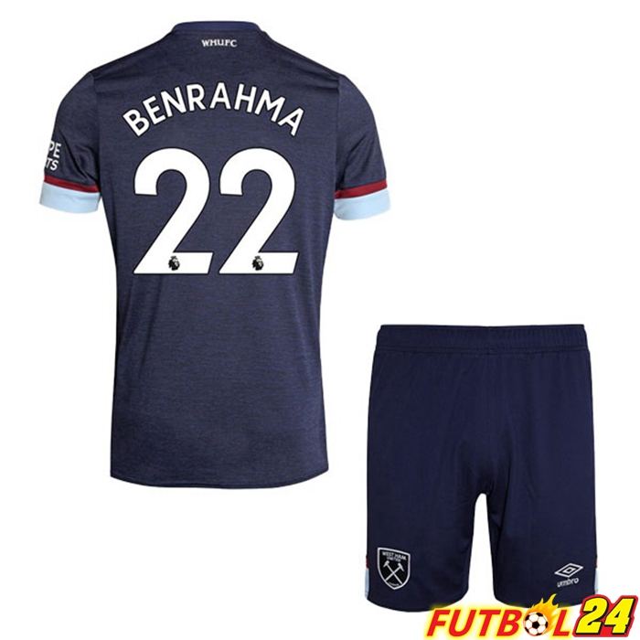 Camiseta West Ham United (BENRAHMA 22) Niños Tercero Azul 2021/22